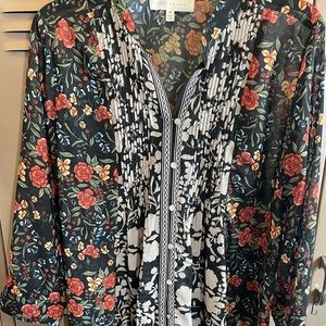 Fever Boho Floral Sheer Top-Medium